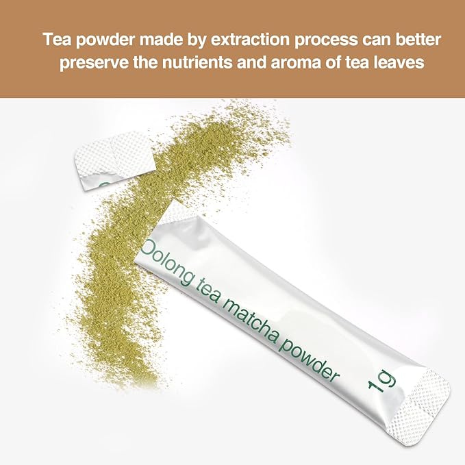 Taiping HK Oolong Matcha Tea 10 Single Serve Stick Packs For Cooking, Baking, Latte, Smoothie, Hot & Iced Drinks - Antioxidant-Rich, Helps Support Digestive Health - Unsweetened,Vegan(10 Count)