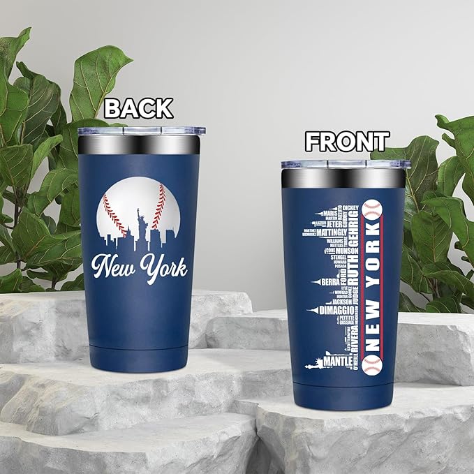 BIRGILT Legends New York Baseball City Skyline Gifts - Baseball Gifts for Men, Christmas, Father's Day, Birthday Gifts for Fans - Tumbler Cup 20oz
