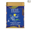 Pride of India | PACK of 2 - Darjeeling Amber: Afternoon Black Tea | 15 Pyramid Full Leaf Individually Wrapped Tea Bags | Smooth, Musky, Flowery Flavor| Single Estate Certified Classic Tea