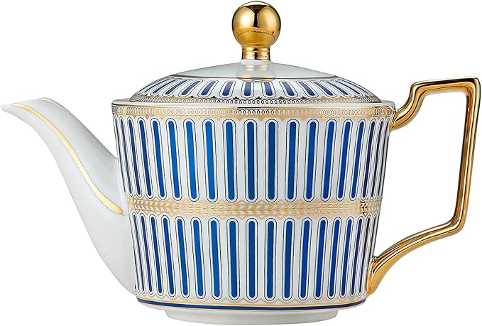 CWLWGO- Royal Teapot,European style Ceramic Tea Pot, Blooming & Loose Leaf Teapot - 24 Ounce,Not included Removable Stainless Steel Infuser.…