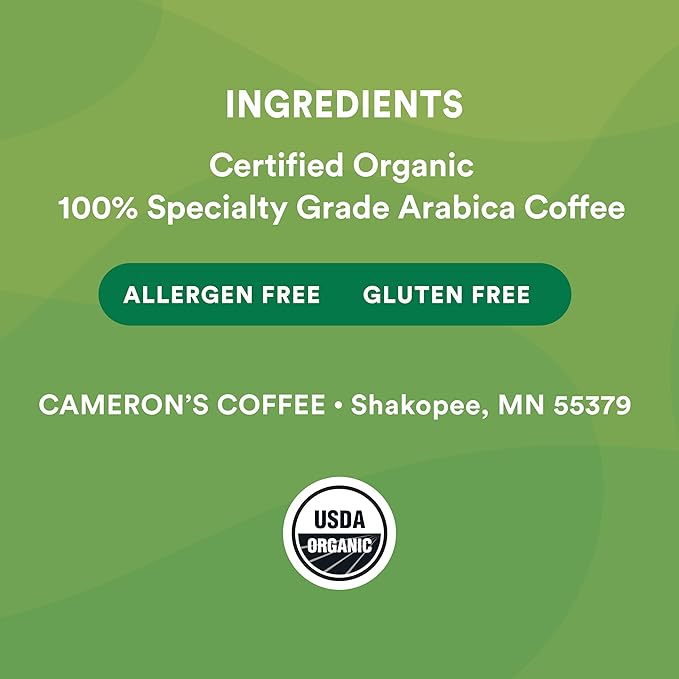 Cameron's Coffee Roasted Whole Bean Coffee, Organic 100% Colombian, 4 Pound