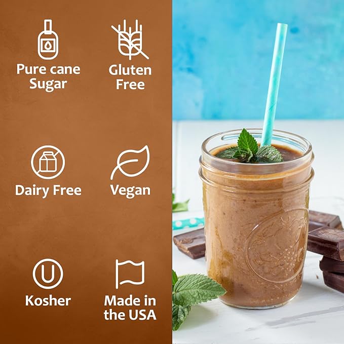 Syruvia Coffee Syrup, Chocolate Mint Flavored Syrup for Drinks, Lattes, and Desserts – 25.4 fl oz,