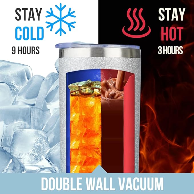 Onebttl Lake House Gifts for Women, 20oz Stainless Steel Insulated Tumbler, Housewarming Gifts for Lake Lovers - Silver Blue, Lake Life