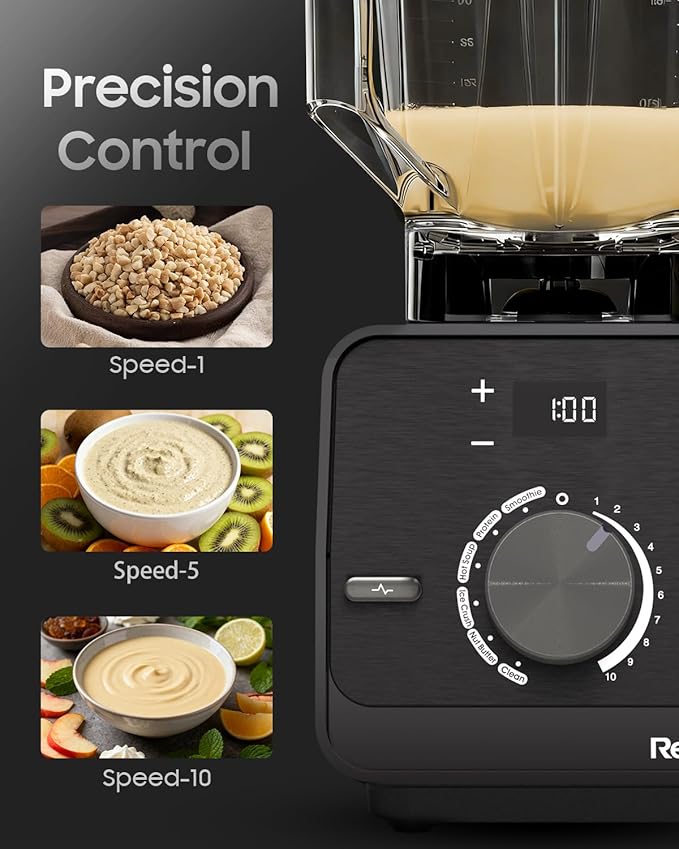 Blender for Kitchen,30000RPM Professional Blenders for Smoothies with 56oz Tritan™ Container,10-Speed Settings & 6 Preset Menus for Smoothies/Protein Shake/Hot Soup/NutButter/Ice Crush/Clean(H 16.57")