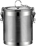 Stainless Steel Tea Ball Strainer Tea Infuser Soup Seasonings Seperation Basket Spice Filter Seasoning Strainer Mesh Filter Extra Fine with Chain Hook-3.2L (16CM*16CM)