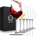 Chouggo Wine Glasses Set of 6, Hand Blown Crystal Red Wine or White Wine Glass - 15Oz, Hand Crafted by Artisans - Gifts for Women, Men, Wedding, Anniversary, Christmas, Birthday