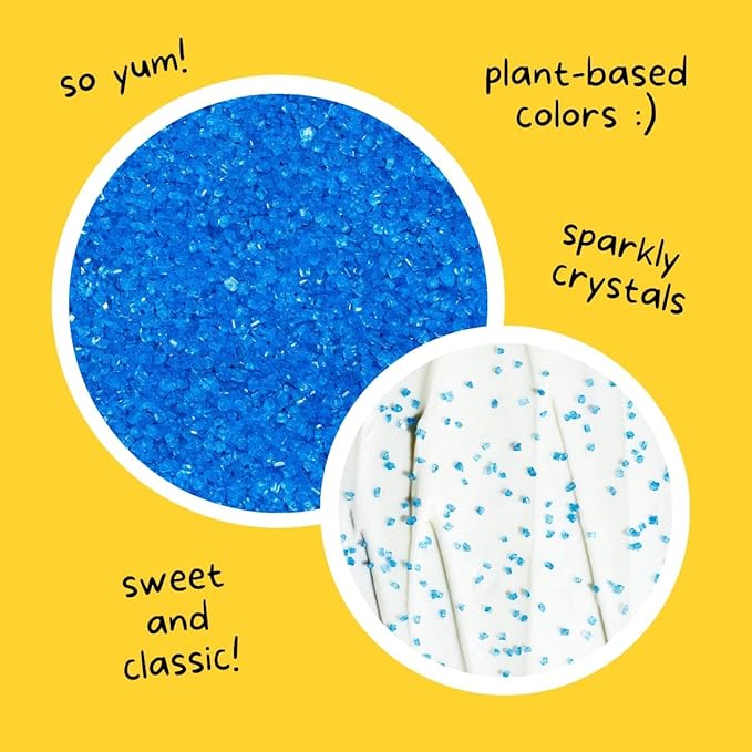Supernatural Twinkles Sprinkles, Sapphire Blue Sanding Sugar, Dye-Free, Vegan, 3oz, Made in USA
