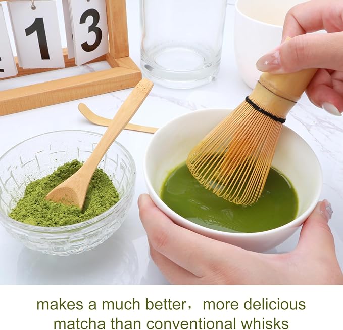 Matcha Whisk Set,Matcha Whisk,Matcha Set,Bamboo Whisk,Matcha Kit,Chasen Matcha Stirrer,Made from 100% Natural Bamboo,Durable and perfect for making matcha tea