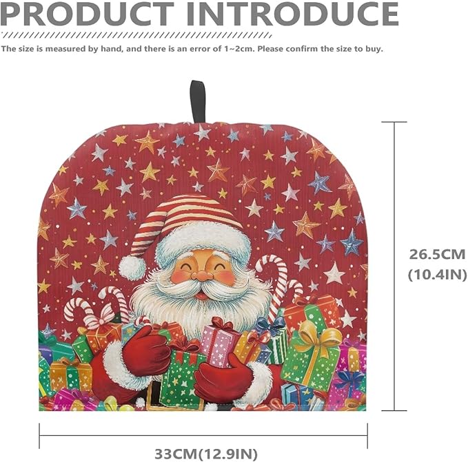 Santa Claus and Presents Kettle Cover Small Tea Pot Cozy Cover with Keep Warming Fashion Teapot Insulated Teapot Dust Protector Kitchen Accessories for Home Decorative Tea Kettle Dust Cover