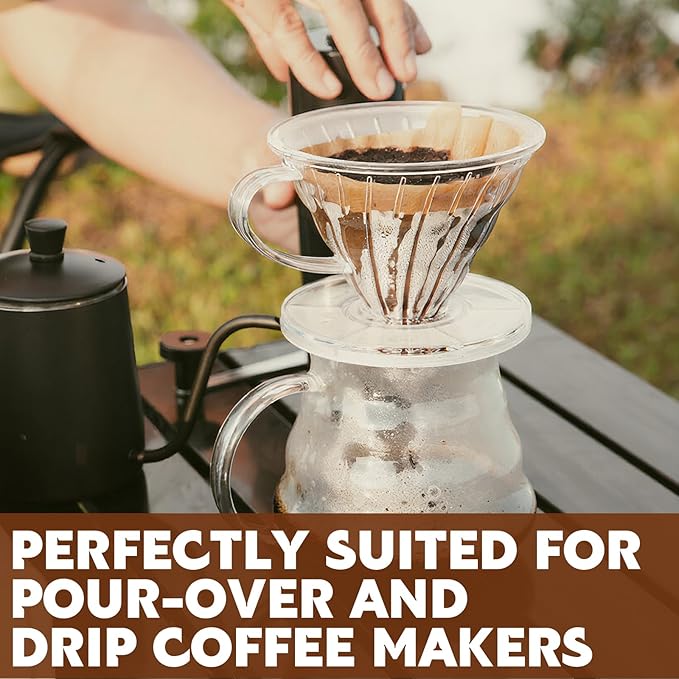 200 Count Cone Coffee Filters, Coffee Filters #1 Disposable, V60 Natural Unbleached Cone Paper Filter for Pour Over and Drip Coffee Maker, Suitable for Home Coffee Shop (1-2 Cup)