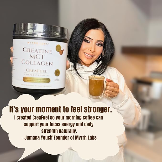 CreaFuel Creatine Coffee Creamer with MCT Collagen and Coconut Milk Powder for Strength Energy Focus and Joint Support Sugar Free Dairy Free Keto Friendly 30 Servings