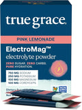 True Grace ElectroMag - 16 Stick Packs - Pink Lemonade - Electrolyte Powder for Rapid Hydration - Sodium, Potassium, Magnesium & Cordyceps - Zero Sugar & Carbs - Non-GMO - 16 Total Servings