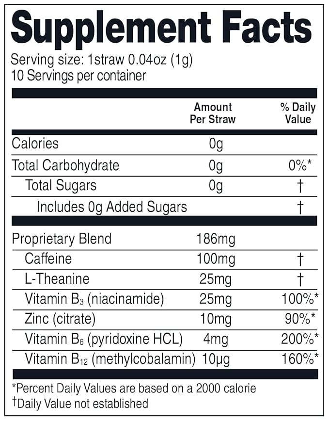 Smooth and Gentle Caffeine Energy. No Sugar. No Calories. Healthy and All Natural atural Watermelon Wow – 10 Straw Pack