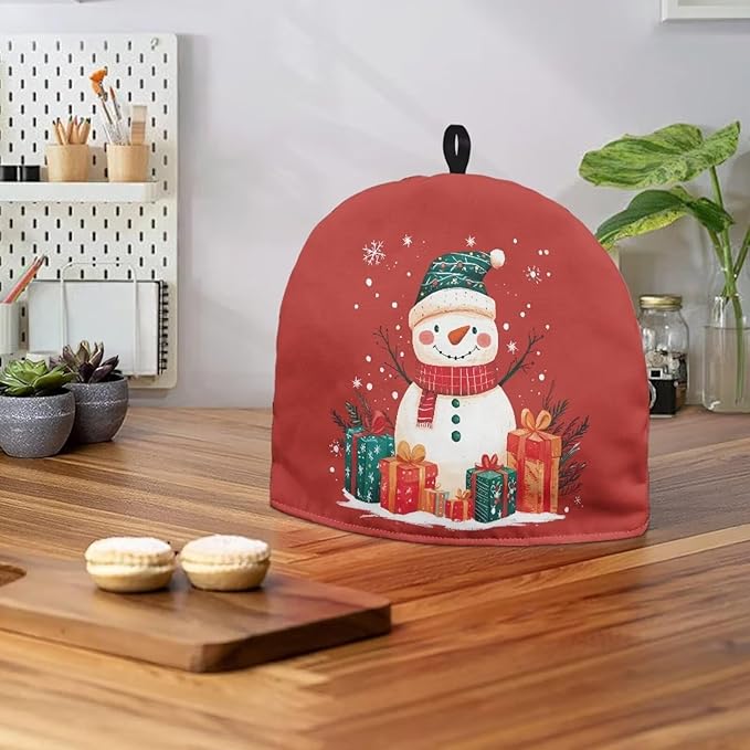 Cute Snowman Large Teapot Cover Tea Cozy for Teapot Insulated Cotton Soft Kettle Kitchen Dust Cover Designed in England Fashion Tea Pot DéCor Cover for Large Medium and Small Teapot Gift