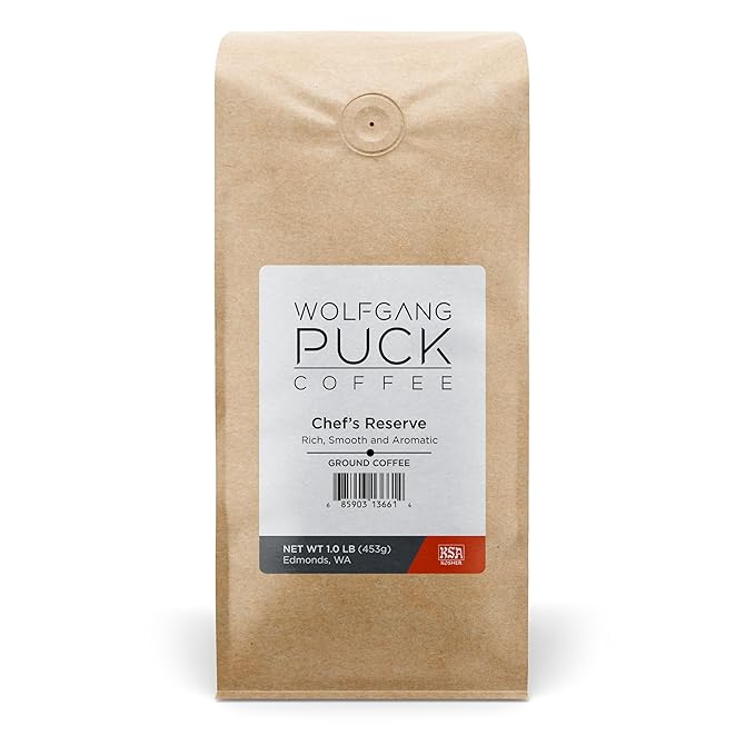 Wolfgang Puck Coffee Chef's Reserve, Ground, 1 Pound (Pack of 6) (013261)
