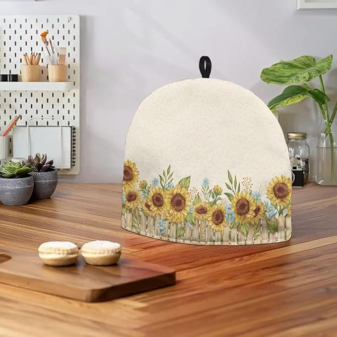 Sunflower Tea Cozy for Teapot Insulated Beige Tea Pot Cozy for Keeping Warm for Home Decorative Tea Cosy for Teapot Tea Cozies