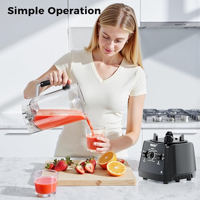 Blenders for Kitchen, Smoothie Blender Large Capacity, 2400W PRASKY Countertop Blender with 101oz Juice & Grinder Jar, BPA-Free, 25000 RPM Blender for Smoothies, Ice, Frozen Fruit (Gray, 3L)