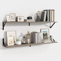 Axeman Floating Shelves for Wall 40 Inch | 39.4W x 8D Rustic Grey Wood Floating Shelves Set of 2 | 8" Deep Long Wall Shelves for Bathroom Kitchen Living Room | Bookshelf Display Shelves