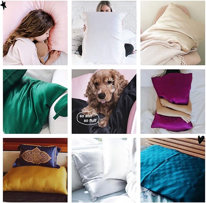 Ravmix Silk Pillow Cases with Zipper, 21momme Mulberry Silk Pillowcase for Hair Skin Health, Soft Smooth Breathable Cool Pillow Cover for Beauty Sleep with Gift Box 1PC(Queen 20"x30", Flint Blue)