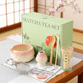 Matcha Whisk Set, 8 Pcs Matcha Kit Set With Pink Cherry Blossom Embossed Pattern Includes 18 OZ Bowl, Bamboo Whisk, Ceramic Holder, Bamboo Scoop x2, Scoop Rest, Stainless Sifter and Tea Towel