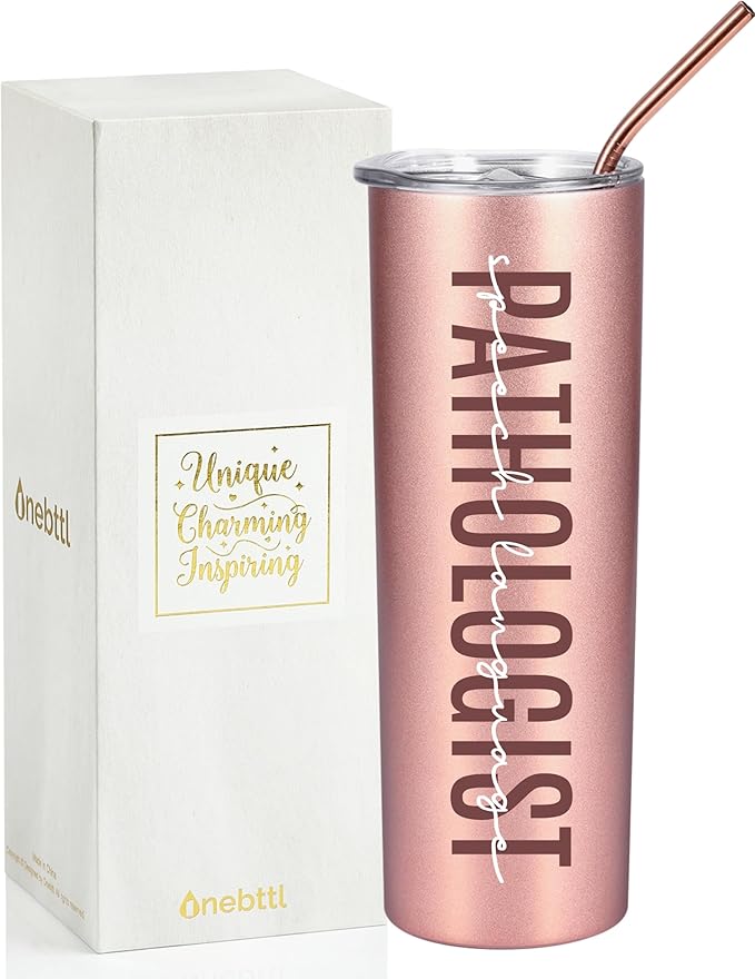 Speech Language Pathology Gifts for Women, Gifts for SLP on National Speech Pathologist Day, Birthday and Chirstmas, 20 oz Insulated Stainless Steel Travel Tumbler - SLP