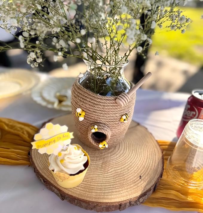 10pcs 3 inch Wooden Honey Mixing Stirrer Dipper Stick Collecting Dispensing Drizzling Honey Spoon Dipper Jam Portable Wedding Party Gift (10, 3Inch)