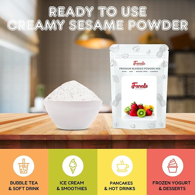 Fanale Premium Creamy Sesame Bubble Tea Flavoring Powder | Perfect for Baking, Smoothies, Desserts and Drinks | Instant Flavoring Powder for Boba Milk Tea. 2.2 Pounds (Pack of 1)
