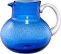 Artland Iris 90 Oz Handblown Glass Pitcher - Bubble Shape, Lead-Free - Versatile Drink Dispenser for Water, Juice, Cocktails - Enhanced Kitchen Decor, Dishwasher Safe (Cobalt Blue)