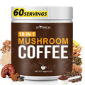 JUYIHEAL Mushroom Coffee, 10 in1 Mushroom Powder Coffee with Lions Mane, Chaga, Reishi, Cordyceps, Maitake, Shiitake, and Turkey Tail for Energy, Focus, Immune Support, 180g