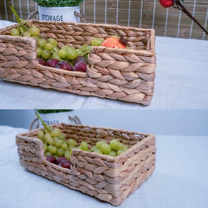 Rectangle Water Hyacinth Napkin Holders For Kitchen And Bathroom, Guest Towel Holder Tray For Bathroom, Handcrafted Flat Napkin Holder Basket, Wicker Accessories for Home Decor, Restaurants, Cafe