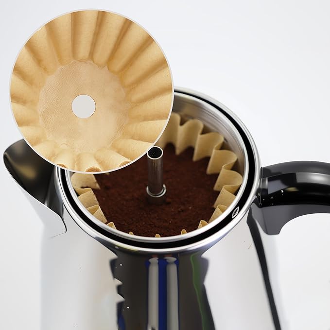 Percolator Coffee Filters Compatible with Farberware Coffee Percolator, 150 Pcs Disposable Perforated Filters for Farberware FCP240 Yosemite Coletti Bozeman 6/9 Cup Elite Gourmet 6 Cup