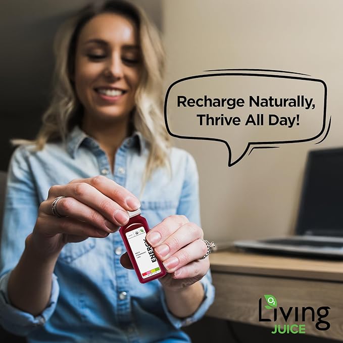 O2 Living Energy Booster Juice Shots - 2oz - 12 Pack - Organic Cold-Pressed Juice Shots, No Added Sugars or Water, Naturally Sweetened from Fruits, Fresh Pressed, Packed with Nutrients and Vitamins