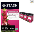 Stash Tea Pomegranate Raspberry & Matcha Green Tea - Caffeinated, Non-GMO Project Verified Premium Tea with No Artificial Ingredients, 18 Count (Pack of 6) - 108 Bags Total