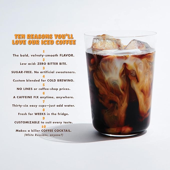 GRADY’S COLD BREW, French Vanilla, 100% Arabica Ground Coffee & Chicory Pouches | SIX Bundles of 4 Easy-to-Brew Bean Bags, Makes 72 drinks