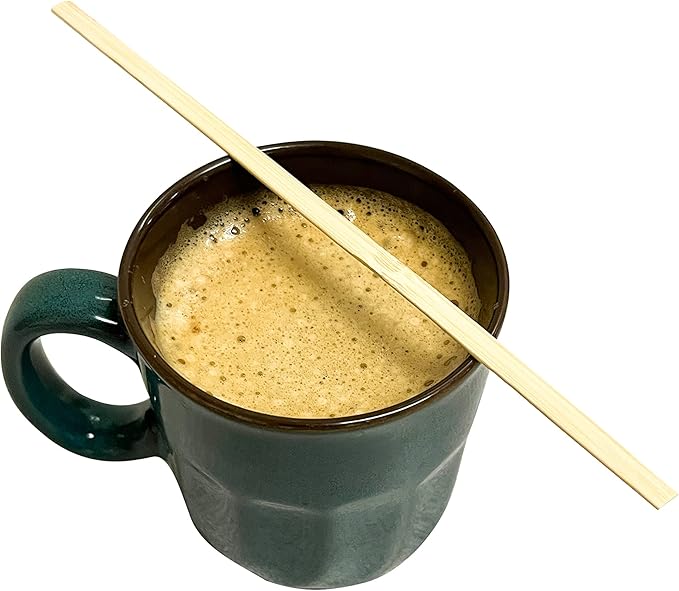 500 Count | KingSeal Bamboo Wood Coffee Stirrers, Square End, 7 inch Length, 100% Renewable and Biodegradable - 1 Box of 500