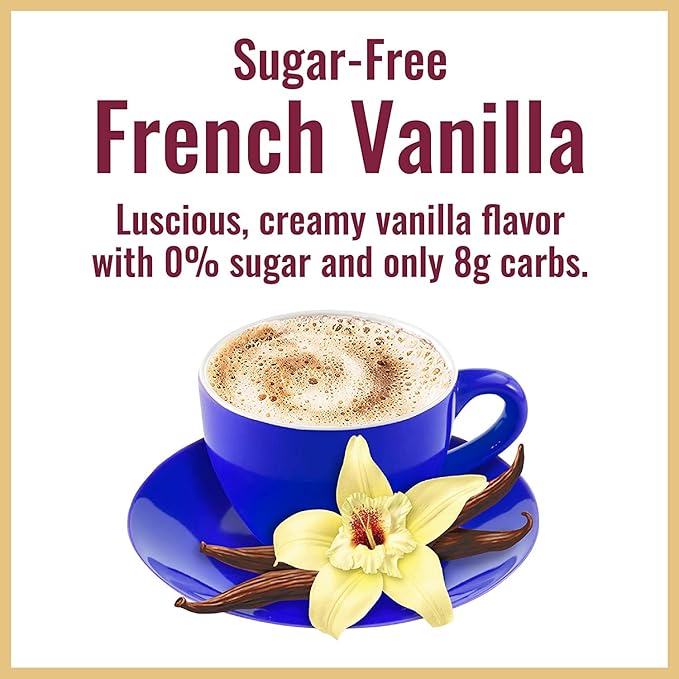 Hills Bros. Cappuccino Mix – Rich, Frothy Coffeehouse-Tasting Instant Drink Mix – Quick & Easy Preparation – Perfect for Hot & Iced Drinks & Creaming Coffee – Sugar-Free French Vanilla, 1 Pack of 12oz