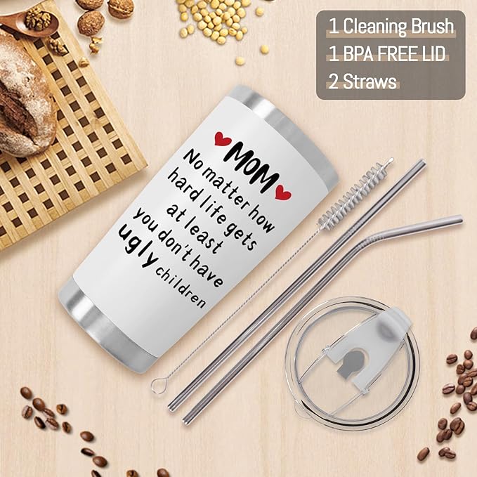 Best Mom Gifts from Son, Daughter, Inspirational Gift for Her Women Christmas Mothers Day Gifts Ideas Thank You Present - 20 OZ Travel Coffee Tumbler