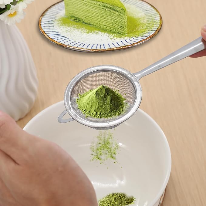 2 Pcs Matcha Sifter, Stainless Steel Matcha Sieve Hand Small Mini Tea Strainer Fine Mesh, Eliminate Clumps In Matcha Green Tea Powder