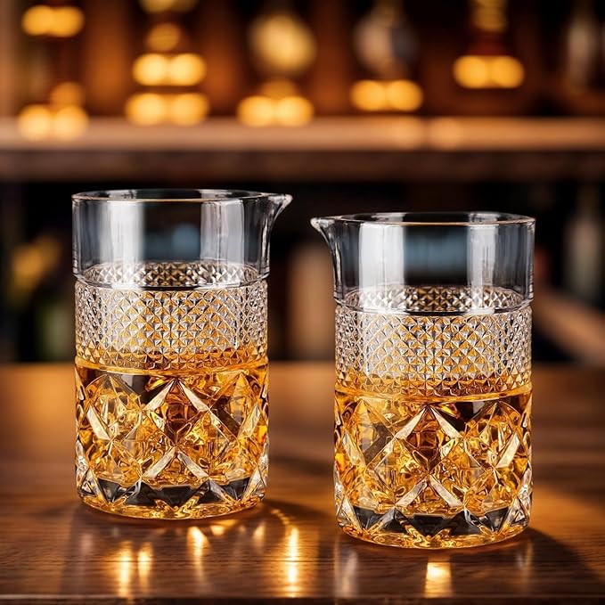 21oz Cocktail Mixing Glass Bartender - Cocktail Accessories - Bartender Kit for Martini, Manhattan, Old Fashioned - Wedding Anniversary Birthday Christmas Decorations Gift for Home Bar