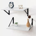 Axeman Deep Floating Shelves - 16 Inch Wide x 12 Inch Deep White Wall Shelves Set of 2-12 Inch Deep White Wood Shelves for Wall Storage & Decor