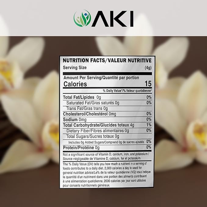 AKI Vanilla Extract Powder from Authentic Beans for Delicious Flavoring, Cooking, Baking, Drinks, Tea, Coffee, Smoothies, Cocktails - Sugar-Free & Alcohol-Free (10.58OZ/300g)