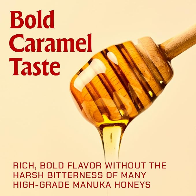 Caramanuka Manuka Honey MGO 200 – 100% Raw & Unfiltered Australian Honey, Independently Lab-Tested for MGO & Glyphosate, Bold Caramel-Like Flavor, 8.8 oz (250g)