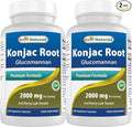 Best Naturals 2 Pack Konjac Glucomannan Root 2000 mg per Serving - 180 Vegetarian Capsules