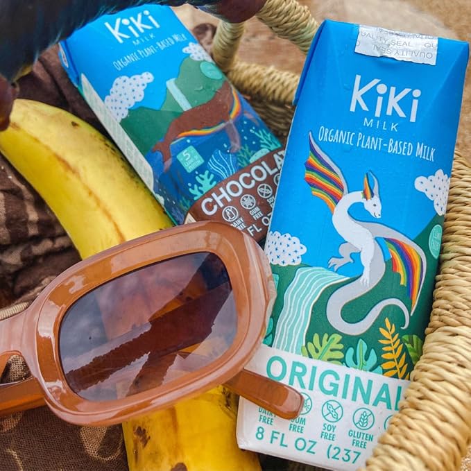 Kiki Milk Plant Based Milk - The Starter Kit - 2x Chocolate Milk 8oz & 2x Organic Original Kiki Milk 8oz - Calcium & Magnesium Source - Gluten, Gum, GMO, Dairy, Soy & Glyphosate Free - Shelf Stable