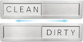 Stainless Steel Dishwasher Magnet Clean Dirty Sign - Premium Magnetic Signs That Say Clean/Dirty - Optional Sticker Adhesive for Non-Metal Surface Dish Washers - All Metal Minimalistic Style