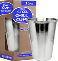 20oz 10PCS Stainless Steel Pint Cup,Pint Tumbler,Reusable metal Cups,Stainless Steel Water Tumbler,BPA Free,Stackble,Durable,Unbreakable Metal Drinking Glasses for Bar,Banquet Mugs (10, 20OZ)