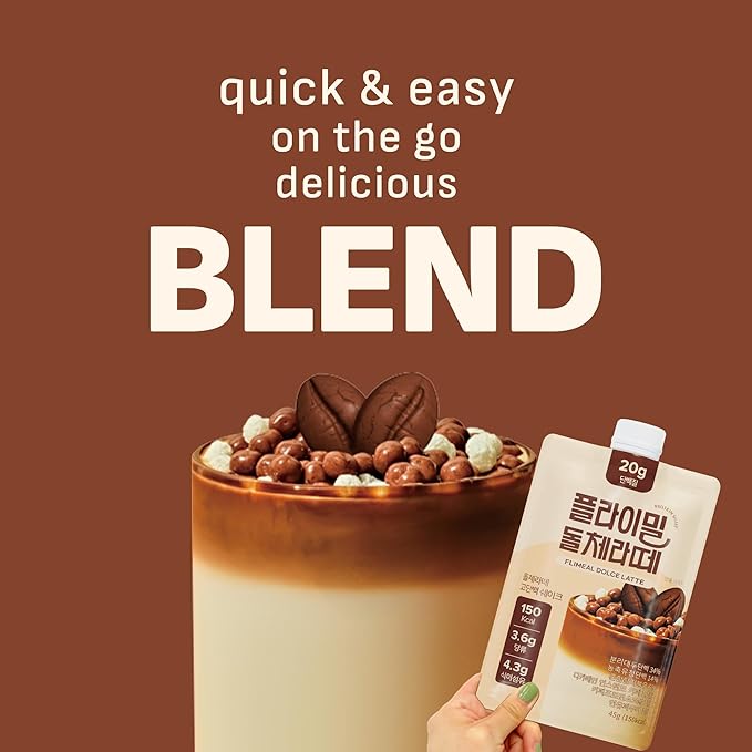 Dolce Latte Protein Shake, With Crunchy Protein Balls, Protein Smoothie Powder - 20g Protein, Low Sugar, Keto-Friendly Meal Replacement Shake, 1.59oz, 7packs 7 Servings (7 Packs X 1.59 oz)
