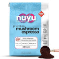 Nuyu Premium Mushroom Coffee, 12 oz, Fine Espresso Ground 100% Arabica, 2000mg Functional Mushrooms, Lion's Mane, Reishi, Chaga, Cordyceps for Cognition, Energy and Wellness (12oz, Espresso Roast)