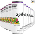 Zest Clean Energy Drink – Passionfruit Berry – 150mg Caffeine + 100mg L-Theanine – Natural Focus & Concentration Boost – Healthy Energy Drink 12oz Can 12 Pack – Low Sugar, No Artificial Sweeteners