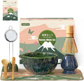 Clay&Fire Matcha Whisk Set，9 Pcs Ceramic Matcha Set, 15 OZ Matcha Bowl with Spout and Whisk for Friend, Ideal Gift for Matcha Lover（Starry）